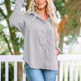 SC Stripe Lapel Long Sleeve Shirt GOSD-OM10223
