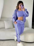 SC Fashion Hooded Padded Vest Sport Three Piece Pants Set JRF-3766