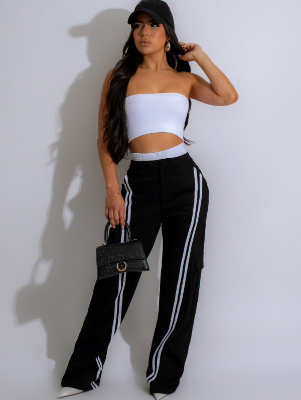 SC Casual Spliced Sport Straight Leg Pants MIL-065