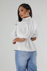 SC Casual Half Sleeve Solid Color Tie Shirt HNIF-2422
