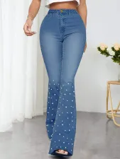 SC Fashion Studded Flared Jeans GZHY-25067