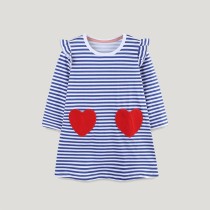 SC Kids Girls Striped Fly Sleeve Knit Princess Dress GASD-1535