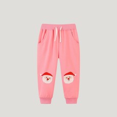 SC Kids Girl Christmas Print Embroidered Sweatpants GASD-3092
