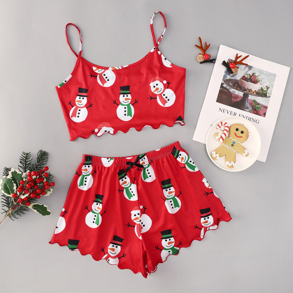 SC Christmas Snowman Printed Pajamas Set GXMB-9584