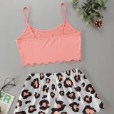 SC Printed Camisole Vest Shorts Loungewear Pajama Set GXMB-TL9290