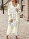 SC Plus Size Solid Long Hollow Out Sweater Cardigan Jacket FSXF-633