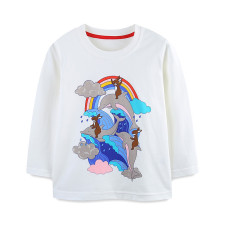 SC Kids Girl O Neck Print Long Sleeve T Shirt GASD-5372