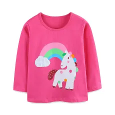 SC Kids Girl's Unicorn Print Casual T-Shirt GASD-5374