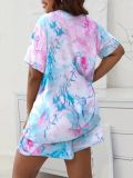 SC Plus Size Print Casual Loungewear Shorts Set GXMB-LPU2099A1