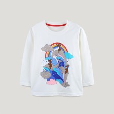 SC Kids Girl O Neck Print Long Sleeve T Shirt GASD-5372