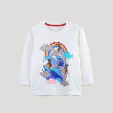 SC Kids Girl O Neck Print Long Sleeve T Shirt GASD-5372