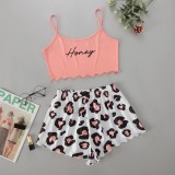 SC Printed Camisole Vest Shorts Loungewear Pajama Set GXMB-TL9290