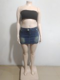 SC High-waisted Vintage Washed Denim Mini Skirt GAKF-A40809