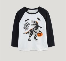 SC Kids Boy's Halloween Dinosaur Print Long Sleeve T-Shirt GASD-5394
