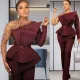 SC Solid Color Beaded Mesh Patchwork Irregular Top Pants Set GFTN-6279#