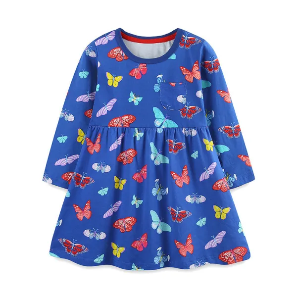 SC Kids Girl's Cartoon Butterfly Print Princess Dress GASD-1531