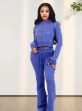 SC Fashion Long Sleeve Hooded Tops Pants Suit YD-8815