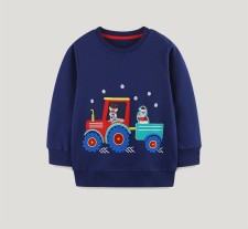 SC Christmas Kids Boy's Embroidered Long Sleeve Sweatshirt GASD-8220