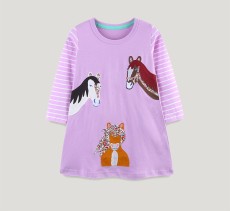 SC Kid Girl's Print Stripe Long Dress Casual Dress GASD-1526