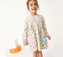 SC Kids Girl's Floral Round Neck Long Sleeve Princess Dress GASD-1550