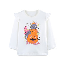 SC Halloween Kids Girls Long Sleeve Print T Shirt GASD-5390