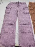 SC Tie Dye Print Patchwork Straight Jeans GQLF-68000
