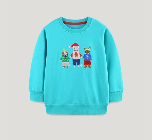 SC Kid Boy's Christmas Embroidered Knit Sweatshirt GASD-8239
