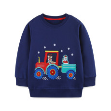 SC Christmas Kids Boy's Embroidered Long Sleeve Sweatshirt GASD-8220