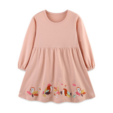 SC Kids Girl's Print Long Sleeve Loose Dress GASD-1549
