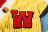 SC Colorful Letter Print Knits Short Coat DLSF-W24L52789