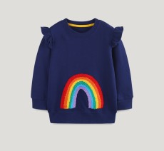 SC Kids Girl's Rainbow Embroidery Long Sleeve Sweatshirt GASD-8277