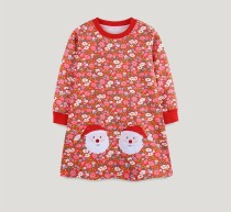 SC Kids Girl's Floral Print O Neck Loose Dress GASD-1539