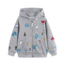 SC Kids Hooded Print Long Sleeve Coat GASD-6008