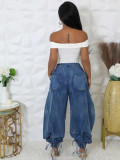 SC Drawstring Tie Up Bow Loose Jeans OD-D8708