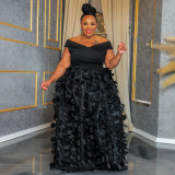 SC Plus Size Solid Color Sleeveless Party Dress NNWF-N8052