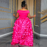 SC Plus Size Solid Color Sleeveless Party Dress NNWF-N8052