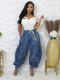 SC Drawstring Tie Up Bow Loose Jeans OD-D8708
