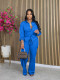 SC Solid Color Long Sleeve Drawstring Pants Suit OLYF-6156