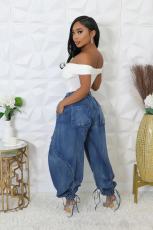 SC Drawstring Tie Up Bow Loose Jeans OD-D8708