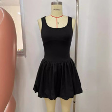 SC Solid Color Sleeveless Vest Dress LSD-2231