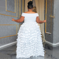 SC Plus Size Solid Color Sleeveless Party Dress NNWF-N8052