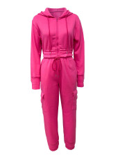 SC Hooded Warm Long Sleeve Sweatshirt Sweatpants Set LSD-2194