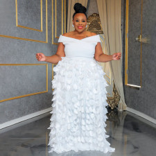 SC Plus Size Solid Color Sleeveless Party Dress NNWF-N8052
