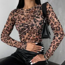 SC Leopard Print Long Sleeve Tops XEF-54446