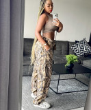 SC Tree Branch Printed Loose Straight Pants GSMJ-6969