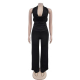 SC Sleeveless Backless Tops And Pants 2 Piece Set BY-7085