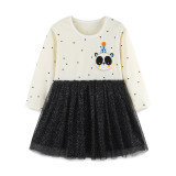 SC Kids Girls Mesh Round Neck Casual Dress GASD-1561