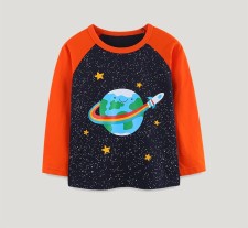 SC Kids Boys Fashion Planet Print Long Sleeve T-Shirt GASD-5395