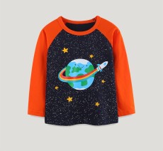 SC Kids Boys Fashion Planet Print Long Sleeve T-Shirt GASD-5395