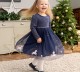 SC Kids Girls Cartoon Embroidered Striped Princess Dress GASD-1554